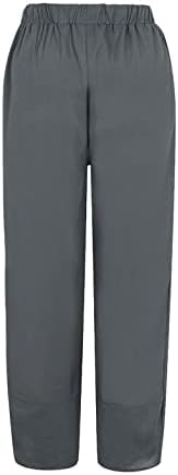 מכנסי קפרי AAYOMET לנשים, מכנסי טרקלין מותניים גבוהים של נשים אופנה אופנה מנוחה מכנסי רגל רחבים