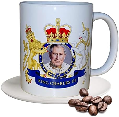 ליפסי קינג צ'ארלס השלישי הכתרת מזכרות, ספל הכתרת המלך צ'ארלס השלישי, 350 מל קרמיקה מלך ספל הקפה של בריטניה הגדולה למזכרות מתנות