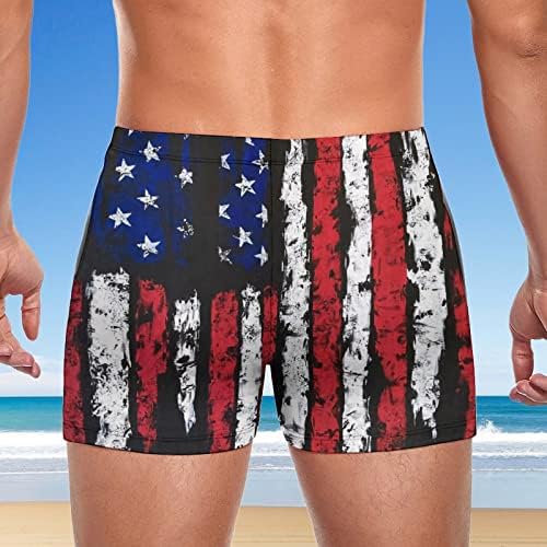 גזעי שחייה בחוף לגברים בתוספת גודל מהיר יבש דגל דגל דגל מכנסיים קצרים 4 ביולי אימון וינטג 'חוף מכנסיים קצרים