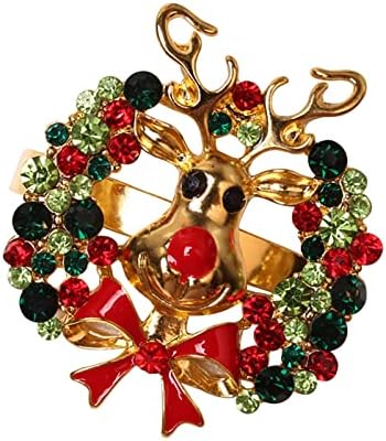 XIOS קישוט לחג המולד חופשות חורף מפיות מפיות מפית חג המולד טבעת טבעת שלג אבזם חג חג חג המולד עץ פעמון עץ תכשיטים תכשיטים