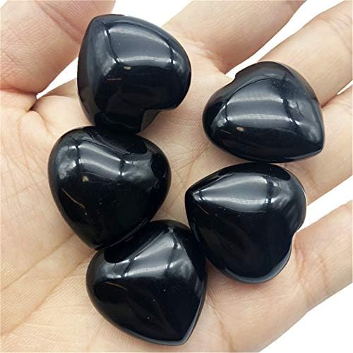 faveramulet 5 pcs זכוכית טבעית קריסטל אבן לב מיני אהבה נפוחה לבבות אבני כיס מלוטשות ריפוי צ'אקרה רייקי איזון 1 (25 ממ