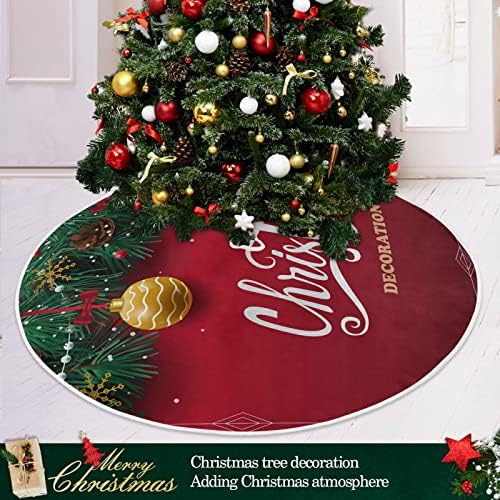חג המולד כדור ארז פעמון חצאית עץ חג המולד 36 אינץ 'תפאורה ביתית לחצאית עץ חג המולד מחצלת לחג המולד קישוטים לשנה החדשה מתנות קישודים