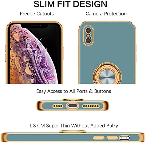 Bentoben iPhone XS Max Case, טלפון מארז iPhone xsmax, Slim Fit Sparkly Kickstand מחזיק טבעת עיצוב אטום הלם הגנה