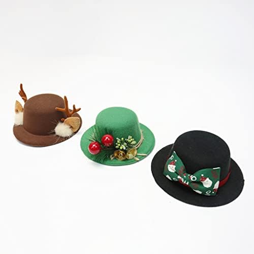 בציר דייג כובע חג המולד ג ' אז כובע חג המולד מגבעת טרנדי קוסם כובע עם קרניים / פירות יער/קשת עבור חיצוני מסיבת יום נישואים חגיגה