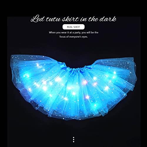 REETAN LED חצאית טוטו מדליקה חצאיות בשכבות מופע אופנה לחג המולד תלבושת טוטו לנשים ולבנות
