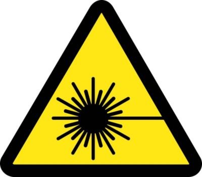 NMC ISO268AP לייזר סיכון ISO תווית עם גרפיקה, 2 אורך x 2 רוחב, ויניל רגיש ללחץ, שחור על צהוב