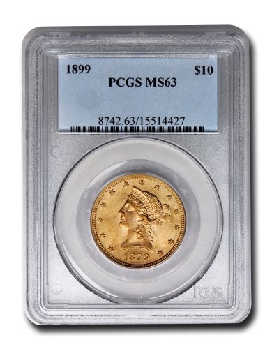 1899 ליברטי ראש עשרה דולר PCGs MS-63