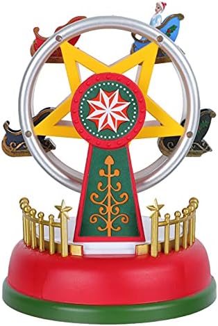 Aboufan ילדים צעצועים חג המולד של גלגל חג המולד קופסת מוסיקה להדליק עץ תלת מימד קופסת מוסיקה עץ דגם גלגל גלגל יום הולדת מוסיקה עיצוב מוסיקה