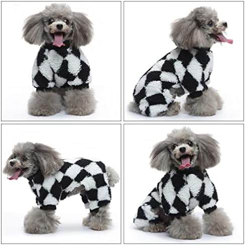 פיג'מה לכלבים לכלבים קטנים סוודר חורף בגדי גורים חמים קטיפת חיות מחמד תלבושת לבוש מעיל לבוש לחג המולד כלבים קטנים תפאורה
