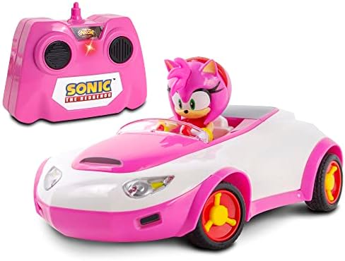 Team Sonic Racing RC: איימי רוז - NKOK, 1:28 סולם 2.4GHz מכונית בשליטת מרחוק, עיצוב קומפקטי 6.5 , סגה סוניק מורשה רשמית הקיפוד, מופעל