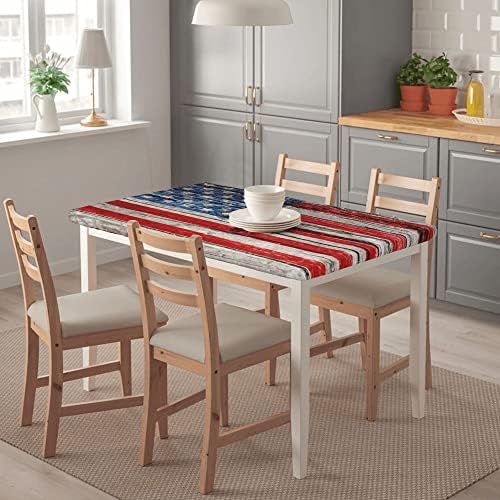 דגל אמריקאי מפות על שולחן שולחן מעץ מלבן מלבן 4ft 24 x 48 אינץ