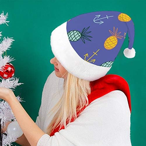 חג המולד סנטה כובע, אננס עוגן חג המולד חג כובע למבוגרים, יוניסקס נוחות חג המולד כובעי לשנה חדשה חגיגי תלבושות חג מסיבת אירוע