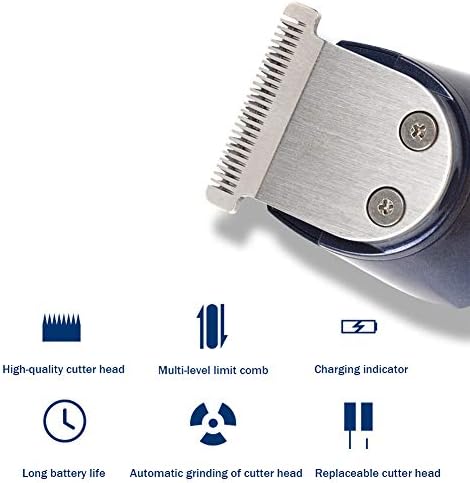 XFXDBT 5 ב 1 קוצץ שיער חשמלי מדויק זקן מקצועי גוזם שיער אלחוטי שיער גוזם ראש ערכת טיפוח מגן לגברים כחול 16x4.5 סמ