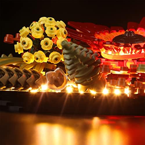 ערכת תאורת LED ZOVESY עבור LEGO מרכז פרחים מיובש 10314 סט צמחים מלאכותי, אורות קישוט בונים צמחים מלאכותיים יצירה לתצוגה לבית או למשרד