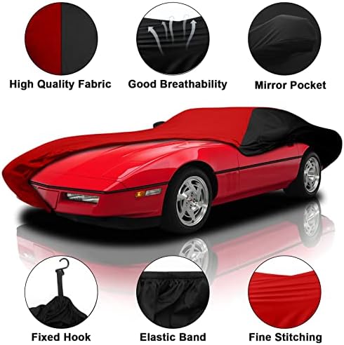 כיסוי מכוניות מקורה החלף לשנים 1984–1996 Corvette C4, סאטן מפואר סאטן אולטימטיבי מתאים למכסה מכונית נושמת מקורה למוסך תת קרקעי, תת קרקעי,