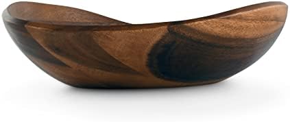 קערת הגשת עץ עץ ארתור קורטור ארתור לפירות או סלטים סגנון צורת צורה בסגנון גדול 12 אינץ 'קוטר x 4.5 אינץ'