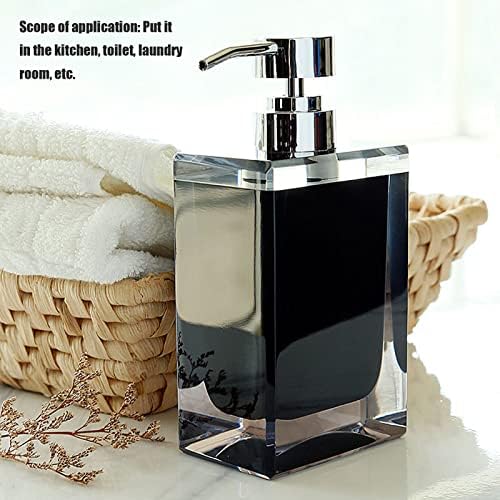 מתקן סבון ידיים, שרף PP Liner Press עיצוב שחור פשוט פרטים עדינים מקציף צלחת יד ניתנת למילוי קרם ריק למתקן סבון לחדר אמבט
