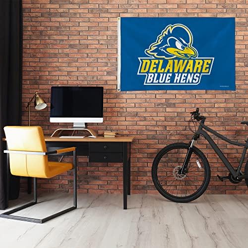 Rico Industries NCAA Delaware Fightin Blue Hens 3 'x 5' דגל באנר - צדדי יחיד - מקורה או חיצוני - עיצוב ביתי נוצר