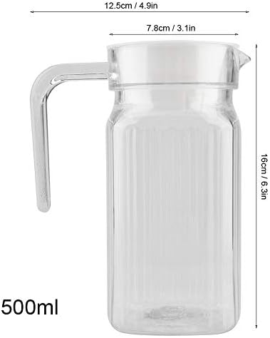 כלי הגשה, yctze קנקן זכוכית קטנה בקבוק מיץ שקוף אקרילי מים מפוספס מים כד מיץ קר עם מכסה לבר הביתה