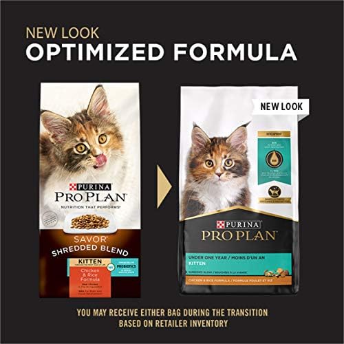 תוכנית PURINA Pro עם פרוביוטיקה, מזון לחתלתול יבש חלבון גבוה, פורמולה של עוף תערובת מגורר ואורז - שקית 3 קילוגרמים