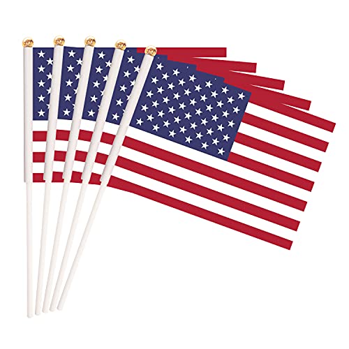 Trendpow 25 חבילה ארהב דגל יד ביד ארצות הברית דגל מיני קטן דגל אמריקאי דגל, קישוטים פטריוטיים למצעדים, גביע העולם, מועדוני ספורט, אירועי