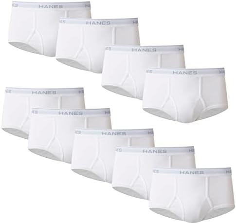 תחתונים לבנים ללא תג לגברים של היינס עם חגורת נוחות-חבילות מרובות זמינות