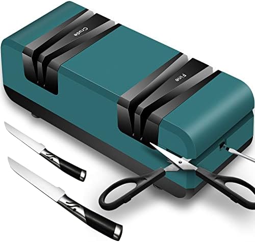 סכין מחדד, מקצועי חשמלי סכין מחדד עבור בית, 2-שלבים מהיר חידוד & מגבר; ליטוש למטבח, מחדד מכונה עם להחלפה גלגלים עבור מספריים מחוררת מברגים